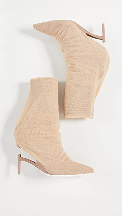 Shop Ben Taverniti Unravel Project Broken Heel Flyknit Boots In Nude