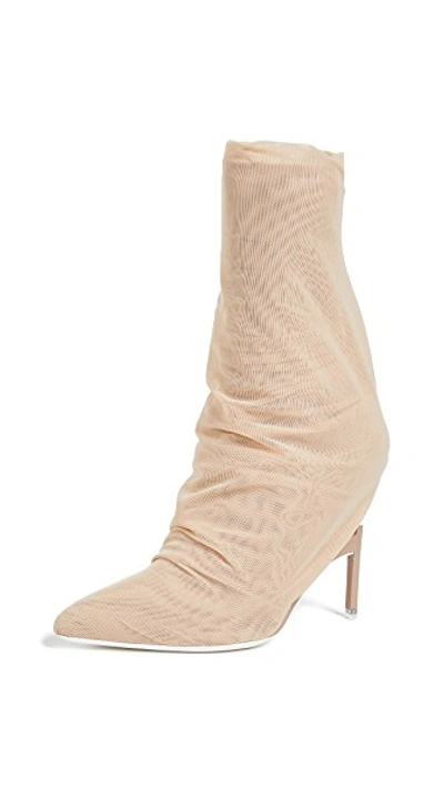 Shop Ben Taverniti Unravel Project Broken Heel Flyknit Boots In Nude