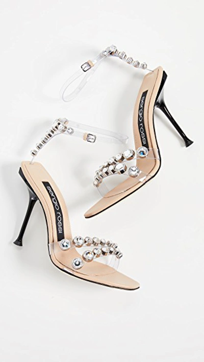 Shop Sergio Rossi 105mm Milano Sandals In Clear