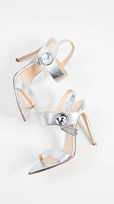 Shop Chloe Gosselin 110mm Tori Sandals In Silver