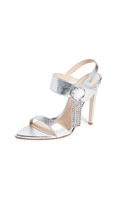 Shop Chloe Gosselin 110mm Tori Sandals In Silver