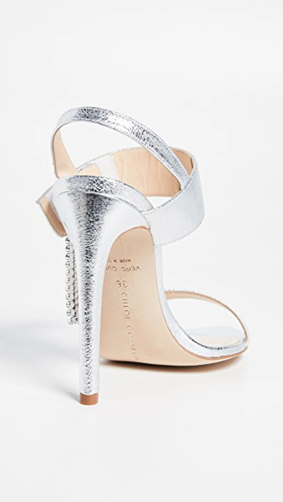 Shop Chloe Gosselin 110mm Tori Sandals In Silver