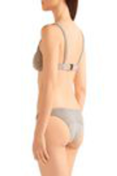 Shop Lisa Marie Fernandez Woman New Button Cotton-blend Terry Bikini Taupe