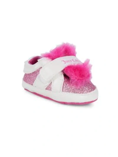 Shop Juicy Couture Baby's Faux Fur-trim Sneakers In Pink