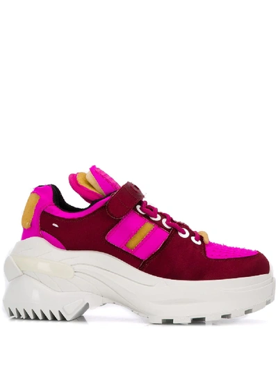 Shop Maison Margiela Colour Block Platform Sneakers - Pink