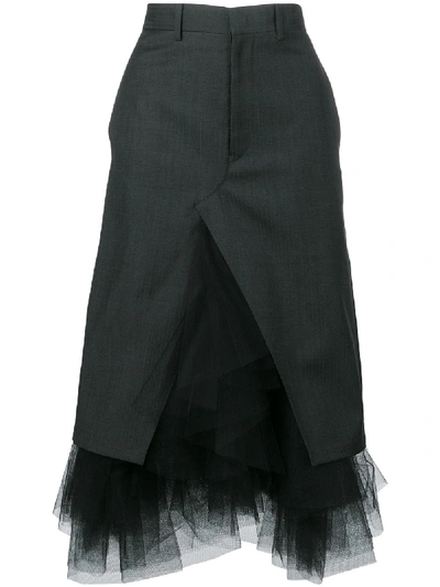 Shop Junya Watanabe Tool Tailored Skirt - Grey