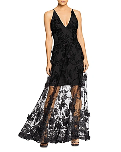 Shop Dress The Population Sidney Embellished Lace Gown In Black