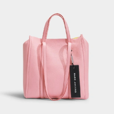 Shop Marc Jacobs | The Tag Tote 27 In Pink Split Cow Leather With Polyurethane Coating