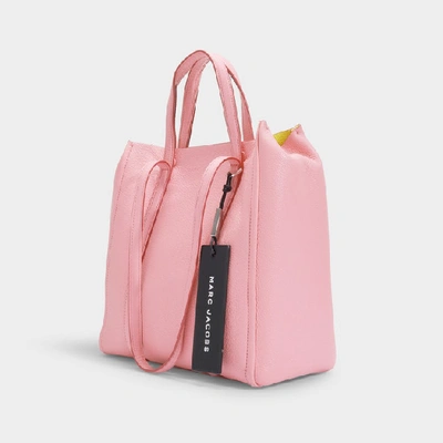 Shop Marc Jacobs | The Tag Tote 27 In Pink Split Cow Leather With Polyurethane Coating