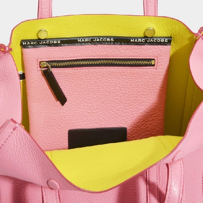 Shop Marc Jacobs | The Tag Tote 27 In Pink Split Cow Leather With Polyurethane Coating