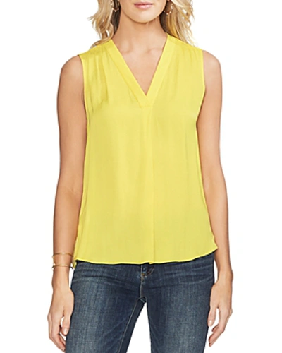 Shop Vince Camuto V-neck Rumple Blouse In Blazing Yellow
