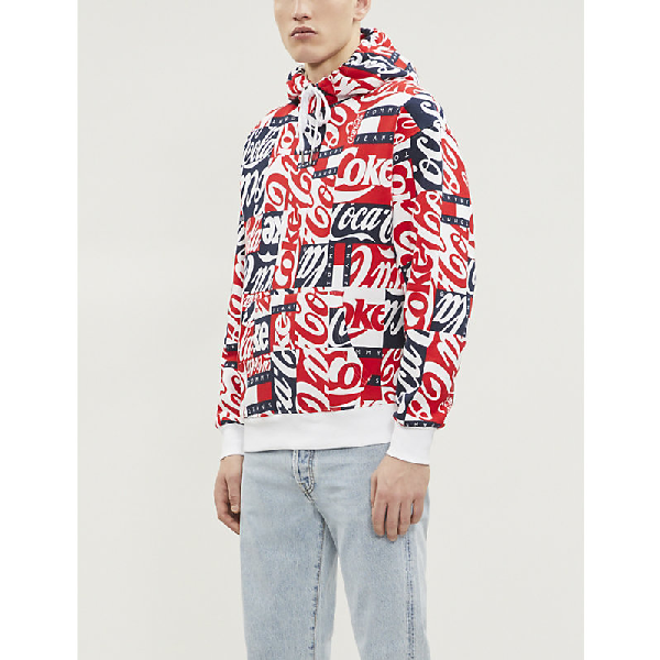 Tommy Jeans Tommy X Coca Cola Cotton-jersey Hoody In Coca Cola Aop |  ModeSens