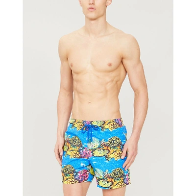 Shop Vilebrequin X Hunt Slonem Moorea Turtle-print Swim Shorts In Multi