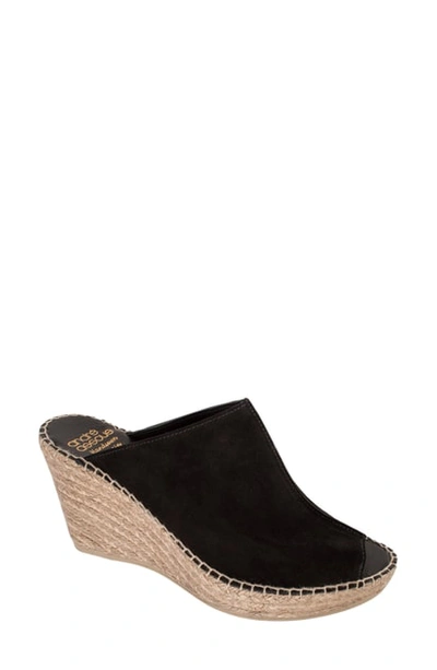 Shop Andre Assous Cici Espadrille Wedge In Black Suede