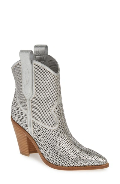 Shop Sigerson Morrison Western Boot In Silver