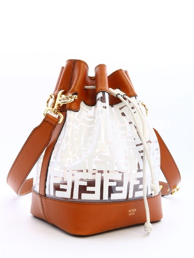 Shop Fendi Mon Tresor Logo Bucket Bag In Multi