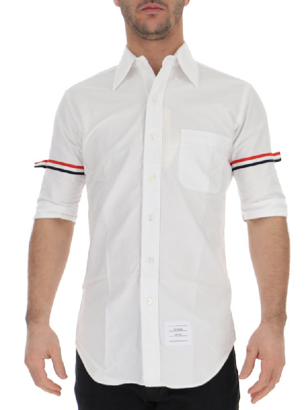 Thom Browne Armband Stripe Shirt In White | ModeSens