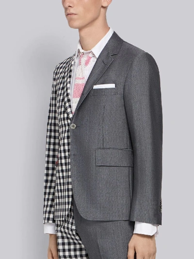 Shop Thom Browne Classic Fun-mix Gingham Sport Coat In Blue