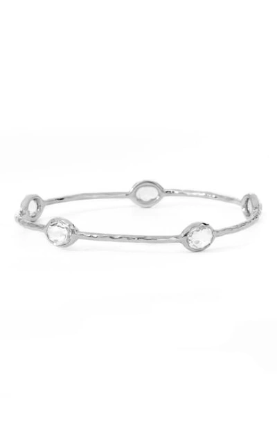 Shop Ippolita 'rock Candy' Rose Station Bangle (online Only) In Silver - Clear Quartz