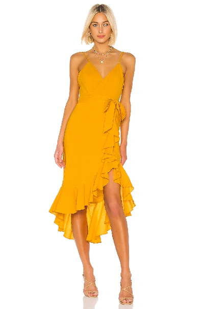 Shop Lovers & Friends Bridget Midi Dress In Sunflower Yellow