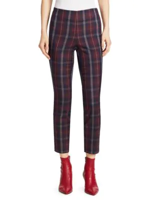 maroon checkered pants