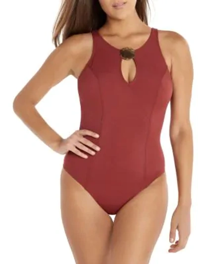 Shop Amoressa By Miraclesuit Faye One-piece Swimsuit In Mahogany