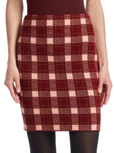Shop Akris Punto Tweed Check Mini Skirt In Blush Rose