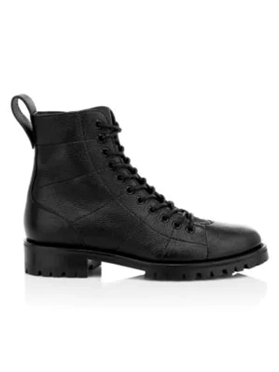 Shop Jimmy Choo Cruz Leather Combat Boots In Black