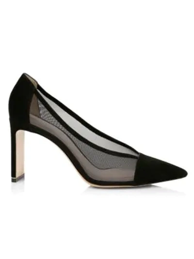 Shop Nicholas Kirkwood Yasmin Suede Mesh Pumps In Black