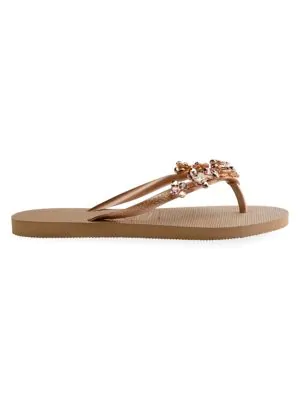 gold havaianas with crystals