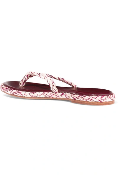 Shop Antolina Boe Braided Cotton Flip Flops In Burgundy