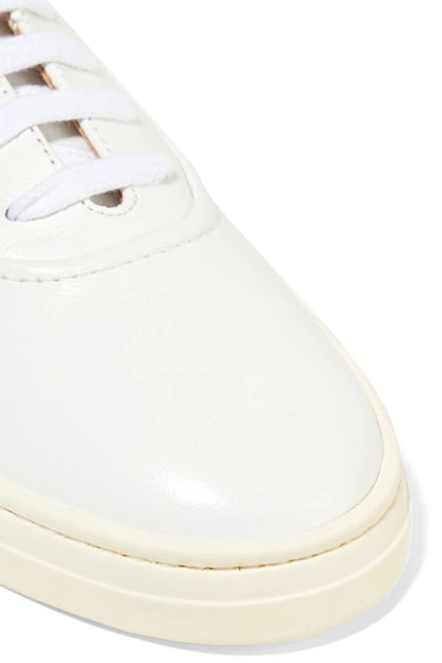 Shop Gabriela Hearst Marcello Leather Sneakers In White