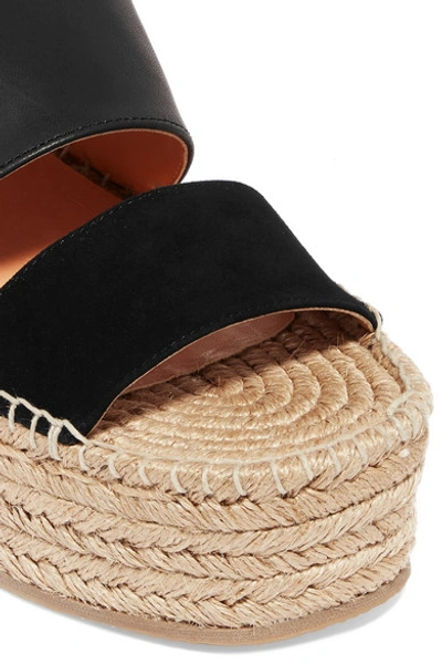 Shop Rag & Bone Edie Leather And Suede Espadrille Wedge Sandals In Black