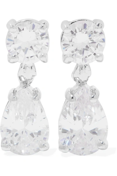 Shop Kenneth Jay Lane Silver-tone Cubic Zirconia Earrings