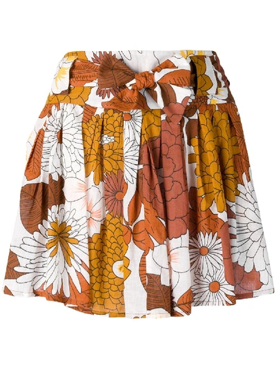 Shop Dodo Bar Or Floral-print Skirt - Brown