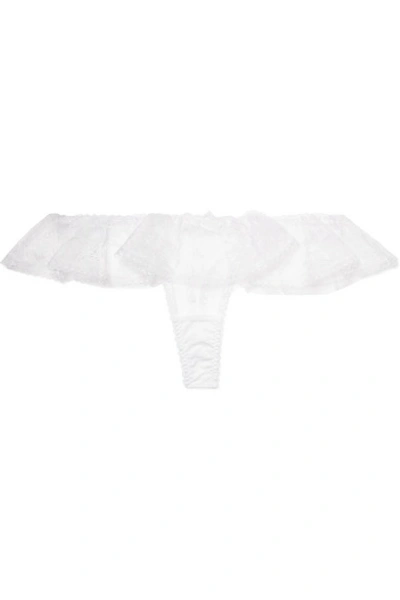 Shop Agent Provocateur Fee Ruffled Lace Thong In White