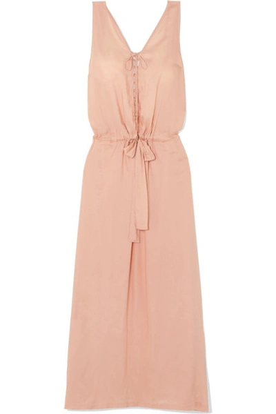 Shop Melissa Odabash Jacquie Open-back Voile Maxi Dress In Antique Rose