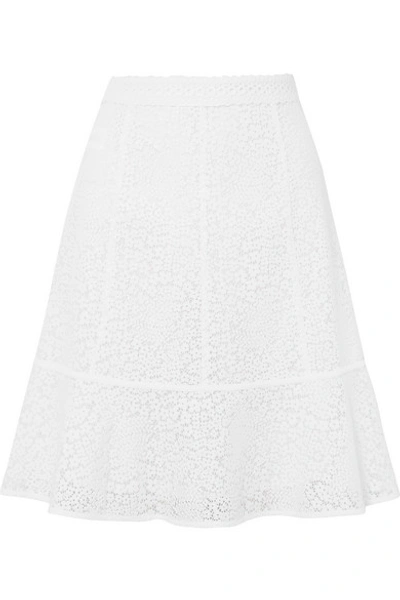 Shop Michael Michael Kors Guipure Lace Mini Skirt In White