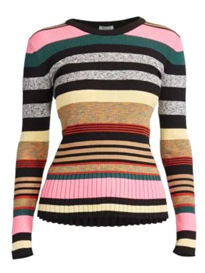 Shop Kenzo Women's Multicolor Stripe Sweater In Neutral