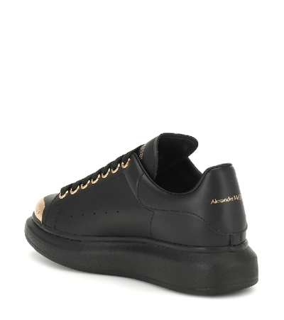 Shop Alexander Mcqueen Leather Sneakers In Black
