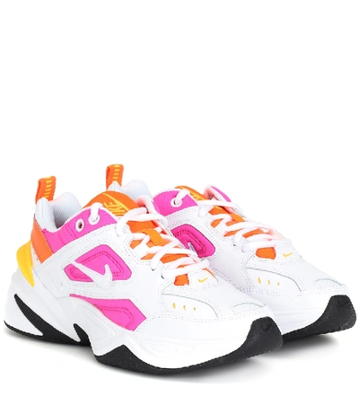 Shop Nike M2k Tekno Leather Sneakers In Pink