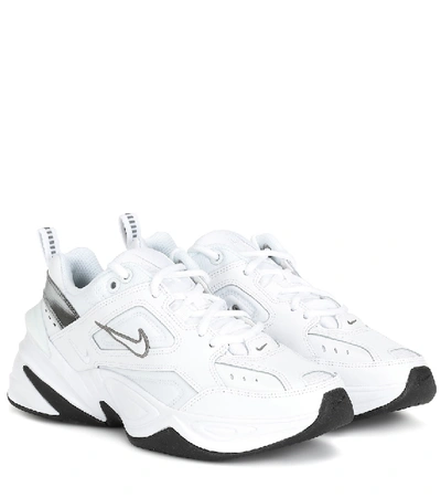 Shop Nike M2k Tekno Leather Sneakers In White