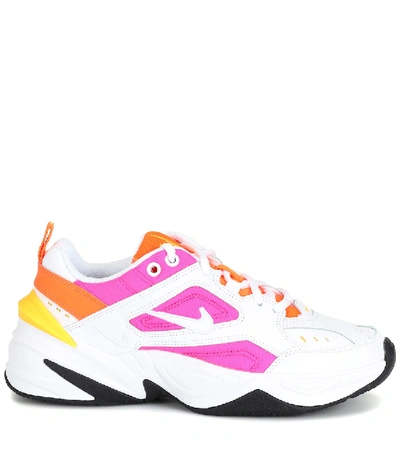 Shop Nike M2k Tekno Leather Sneakers In Pink