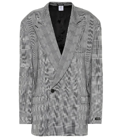 Shop Vetements Checked Single-breasted Blazer In Grey