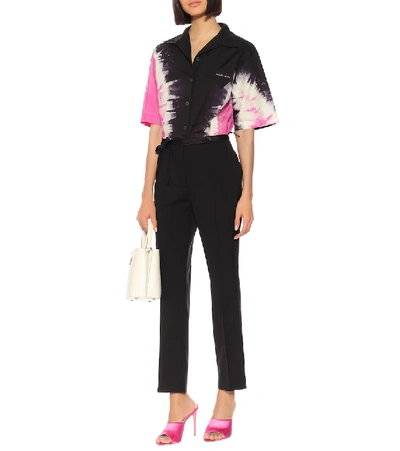 Shop Prada Tie-dye Cotton Shirt In Pink