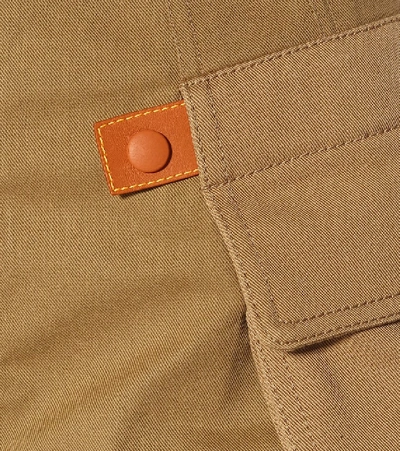 Shop Loewe Cotton-twill Shorts In Brown