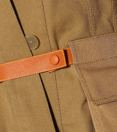 Shop Loewe Cotton-twill Jacket In Brown