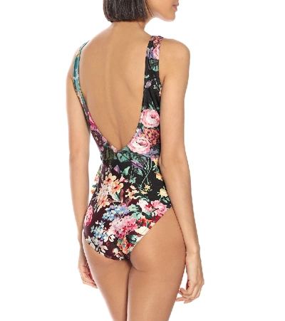 Shop Zimmermann Allia Floral Swimsuit In Multicoloured