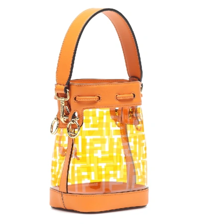 Shop Fendi Mon Tresor Small Pvc Bucket Bag In Orange