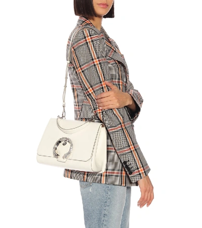 Shop Jimmy Choo Madeline Top Handle Shoulder Bag In White